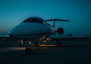Private Jet at Dusk