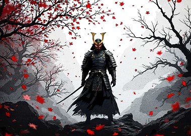 Samurai Autumn Landscape