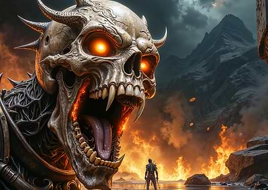 Fantasy Skull Monster Confrontation