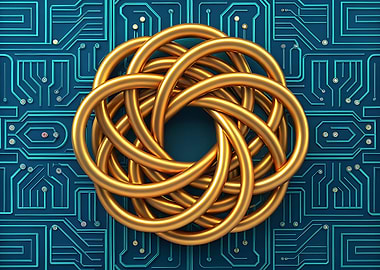 Golden Rings on Circuit Board