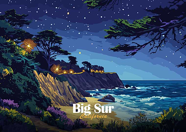 Big Sur California Night Landscape