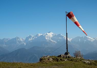 Windsock with Mont Blanc