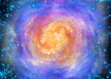 Galaxy Swirl with Lightning