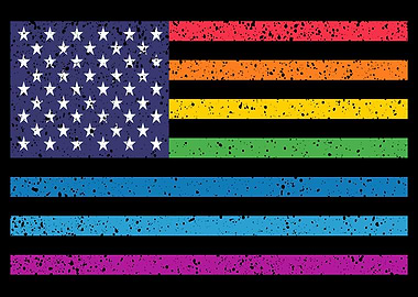 Rainbow American Flag Queer