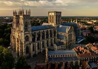 York Minster Cathedral Aerial View