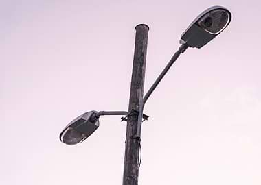 Streetlight on Wooden Pole