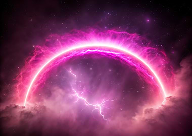 Pink Space Ring with Lightning