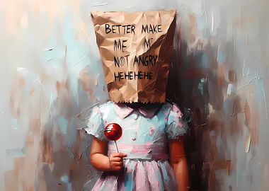 The Girl Behind the Bag – A Humorous Exploration in Paint