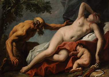 Jupiter, Antiope and Cupid painting