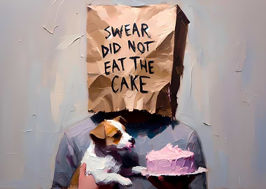 Dog, Cake, and Bag Head