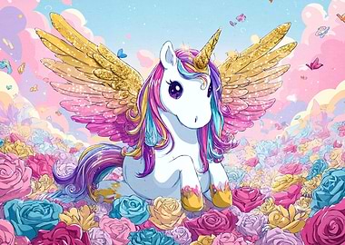 Winged Unicorn Rose Garden