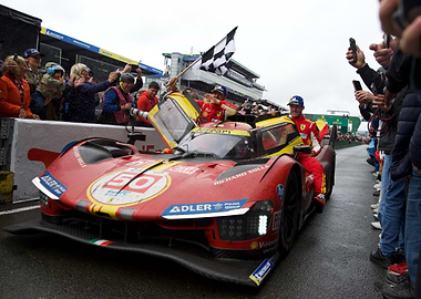 Ferrari Race Car Victory Celebration
