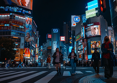 Shibuya Crossing Neon Lights, Tokyo