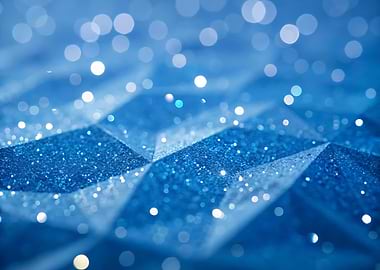 Blue Glitter Geometric Pattern with Bokeh
