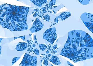 Variationen: 0.2- Blue Floral Fractal Abstract