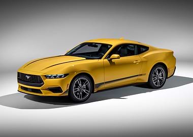 Yellow Ford Mustang Car