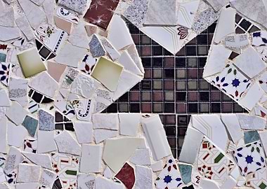 Mosaic Tile Fragment Star Pattern