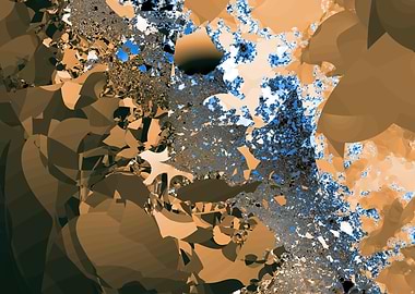 Iterations of Heaven: Abstract Fractal Art in Orannge and Blue