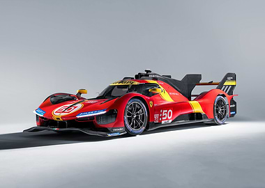 Red and Yellow Ferrari Race Car