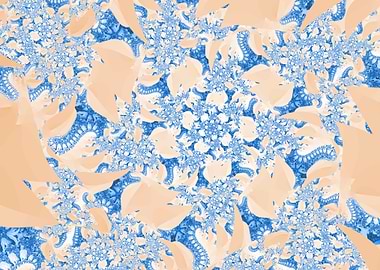 Variationen: 0.4 Blue and Peach Fractal Pattern