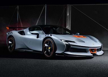 Silver Ferrari SF90 XX Stradale