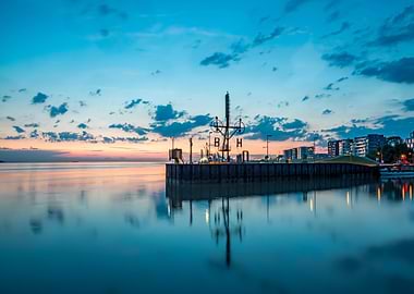 Harbor Bremerhaven at Dusk