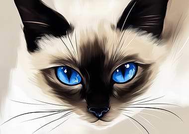 Siamese Cat with Blue Eyes