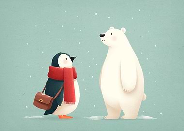Penguin and Polar Bear Snow
