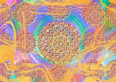 Mandala with Golden Accents