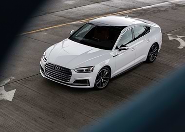 White Audi S5 on Concrete