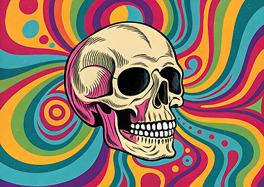Psychedelic Skull Art