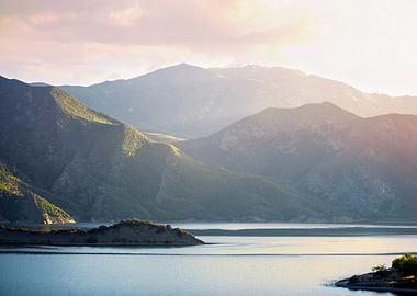 Mountain Lake Landscape at Sunset