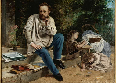 Artist and Children in a Garden