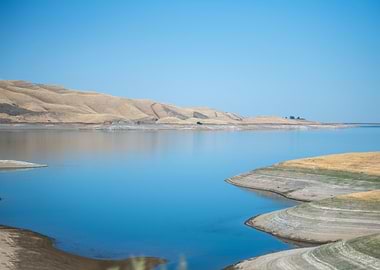 Lake with Hills Landscape