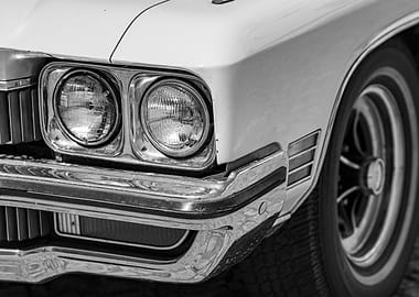 Classic Car Front in Black and White