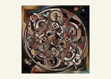 Abstract Stained Glass Mandala Art