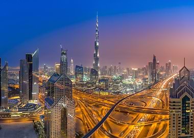 Dubai Skyline at Night