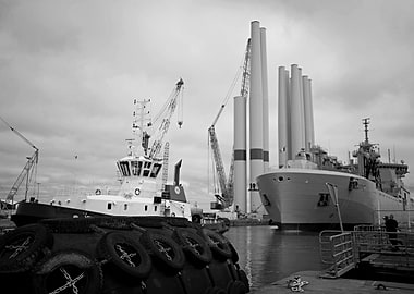 Wind Turbine Construction in Port