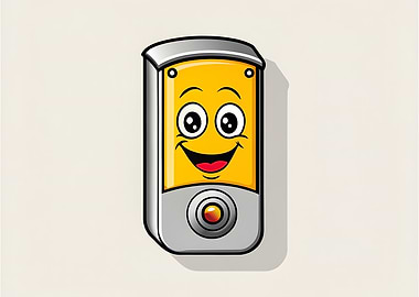 Cartoon Yellow Box with Face