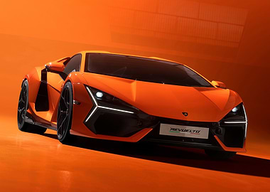 Orange Lamborghini Revuelto Studio Shot