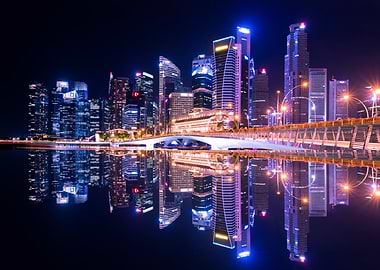 Singapore Skyline at Night