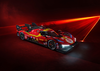 Ferrari Race Car in Red Lighting