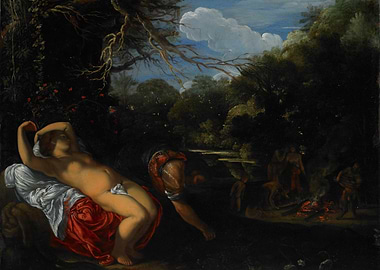 Sleeping Nymph and Satyrs Painting