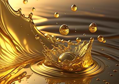 Golden Liquid Splash