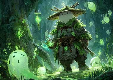 Forest Spirit and Glowing Companions