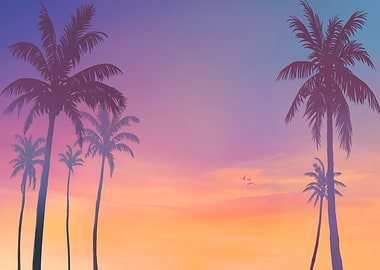 Palm Trees at Sunset
