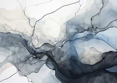 Blue and Gray Ink Flow