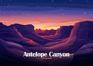 Antelope Canyon Arizona Landscape Illustration