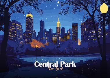 Central Park at Night, New York