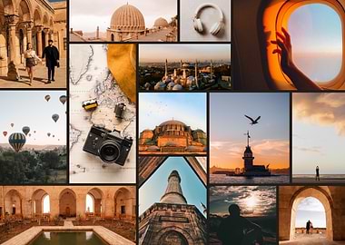 Travel Collage: Landmarks and Exploration